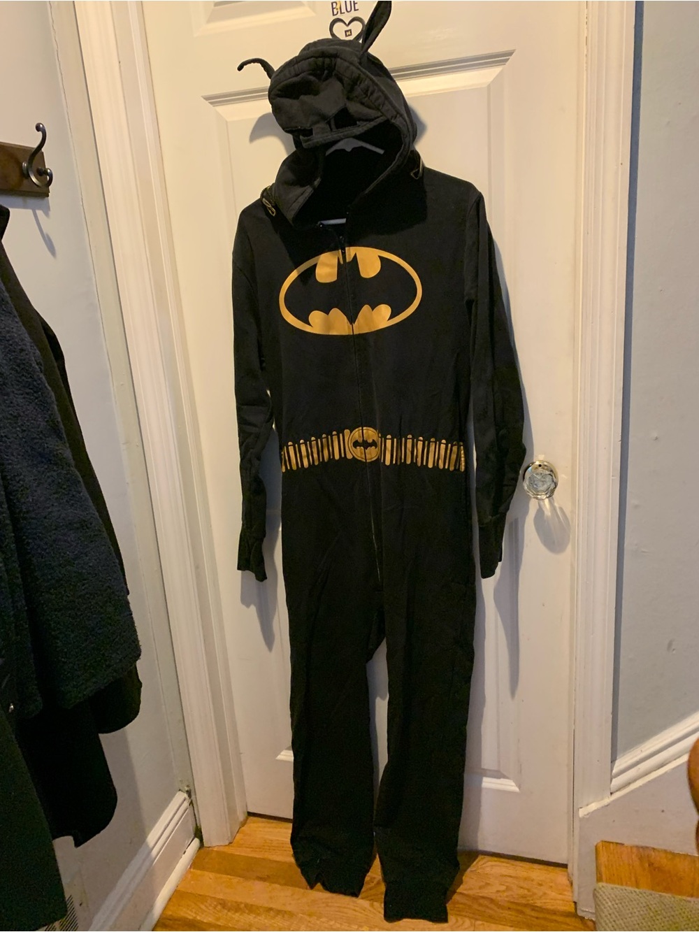 Batman Black Onesie Pajamas with Hood Mask